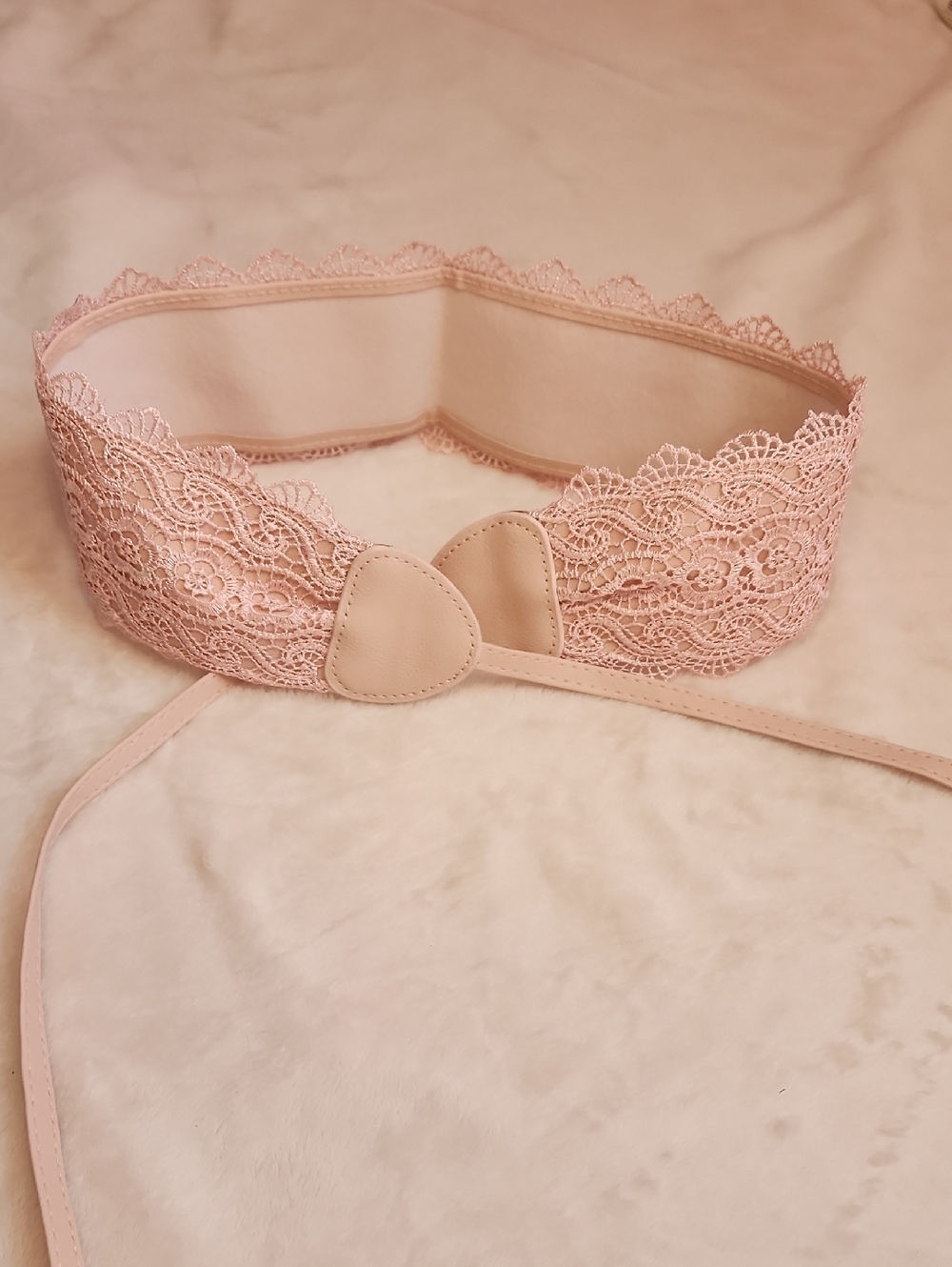 Lace Waist Belt - Blush Pink